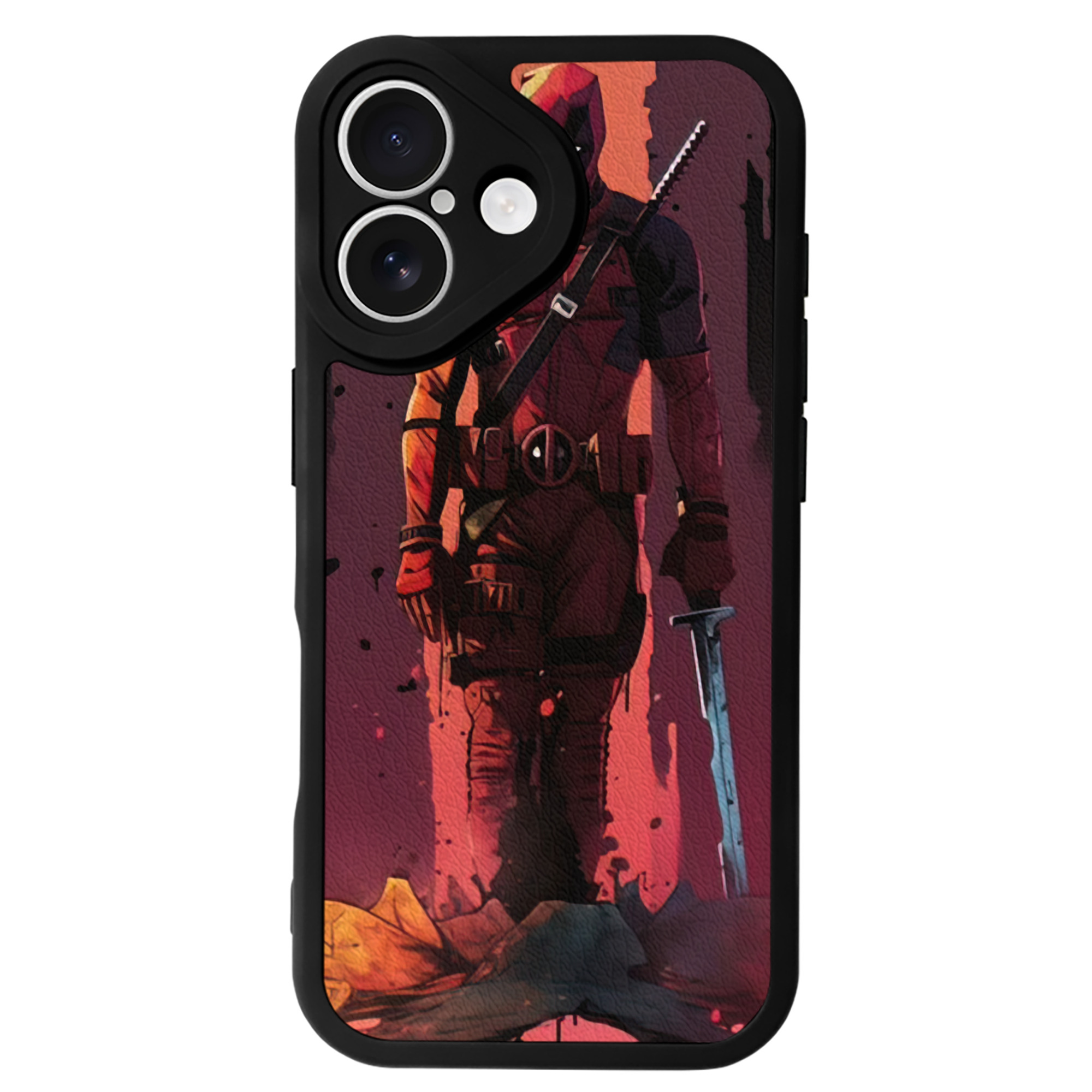 （画像用） Deadpool デッドプール 【iPhone 16シリーズ対応】シリコンスマホケース（レザー調） 材質：シリコン
